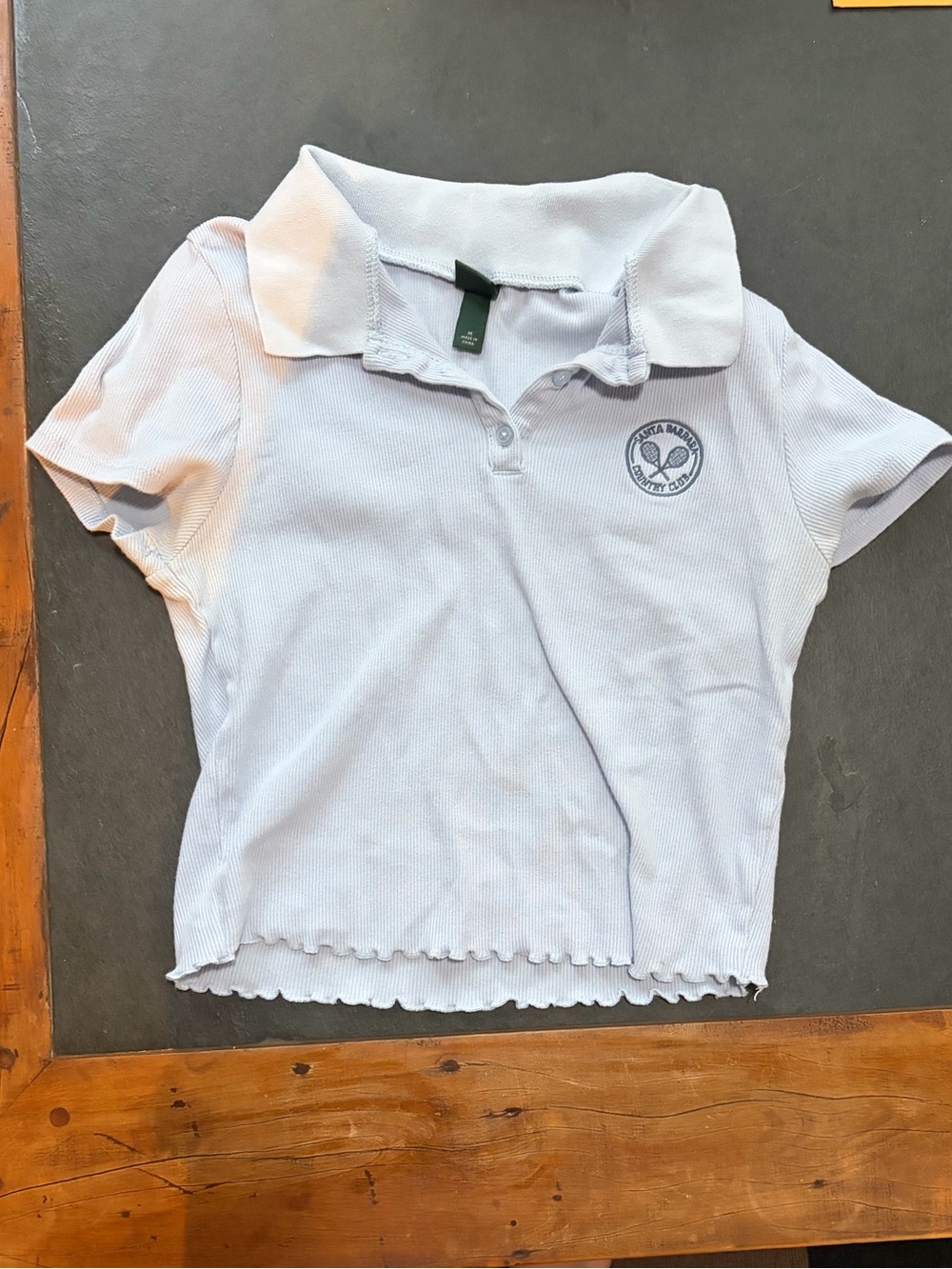 Cropped lettuce trim short sleeve polo